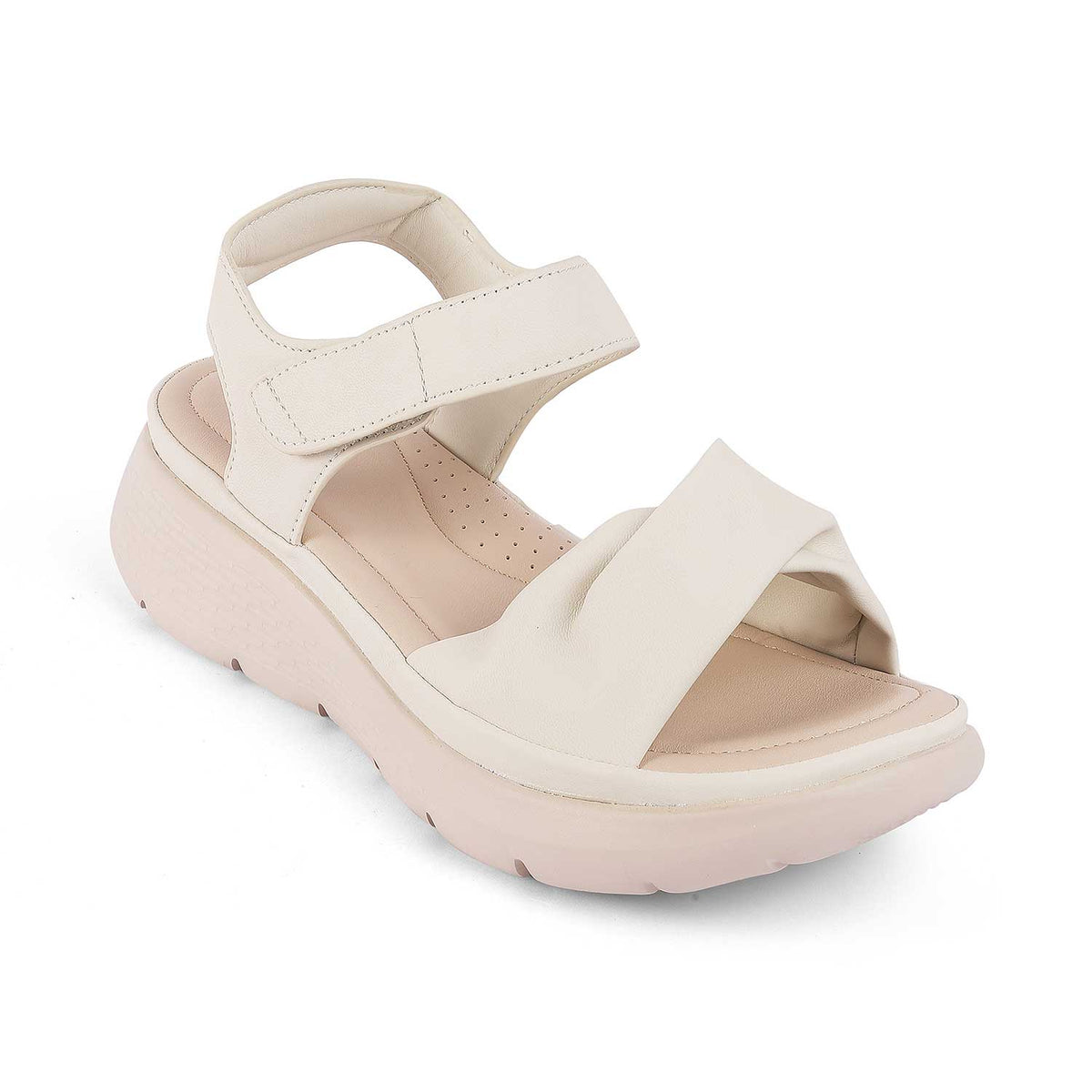 Tresmode Burze White Women's Casual Wedge Sandals