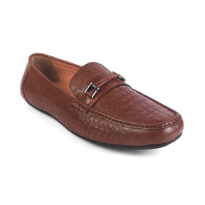 Men's Tan Leather Driving Loafers Tresmode