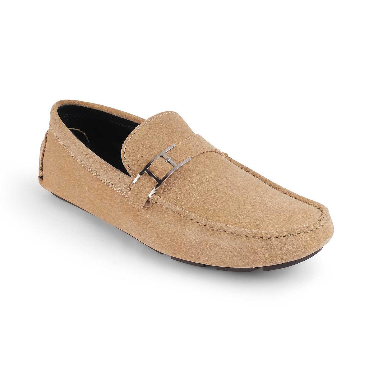 Campin Beige Men's Suede Leather Driving Loafers Tresmode