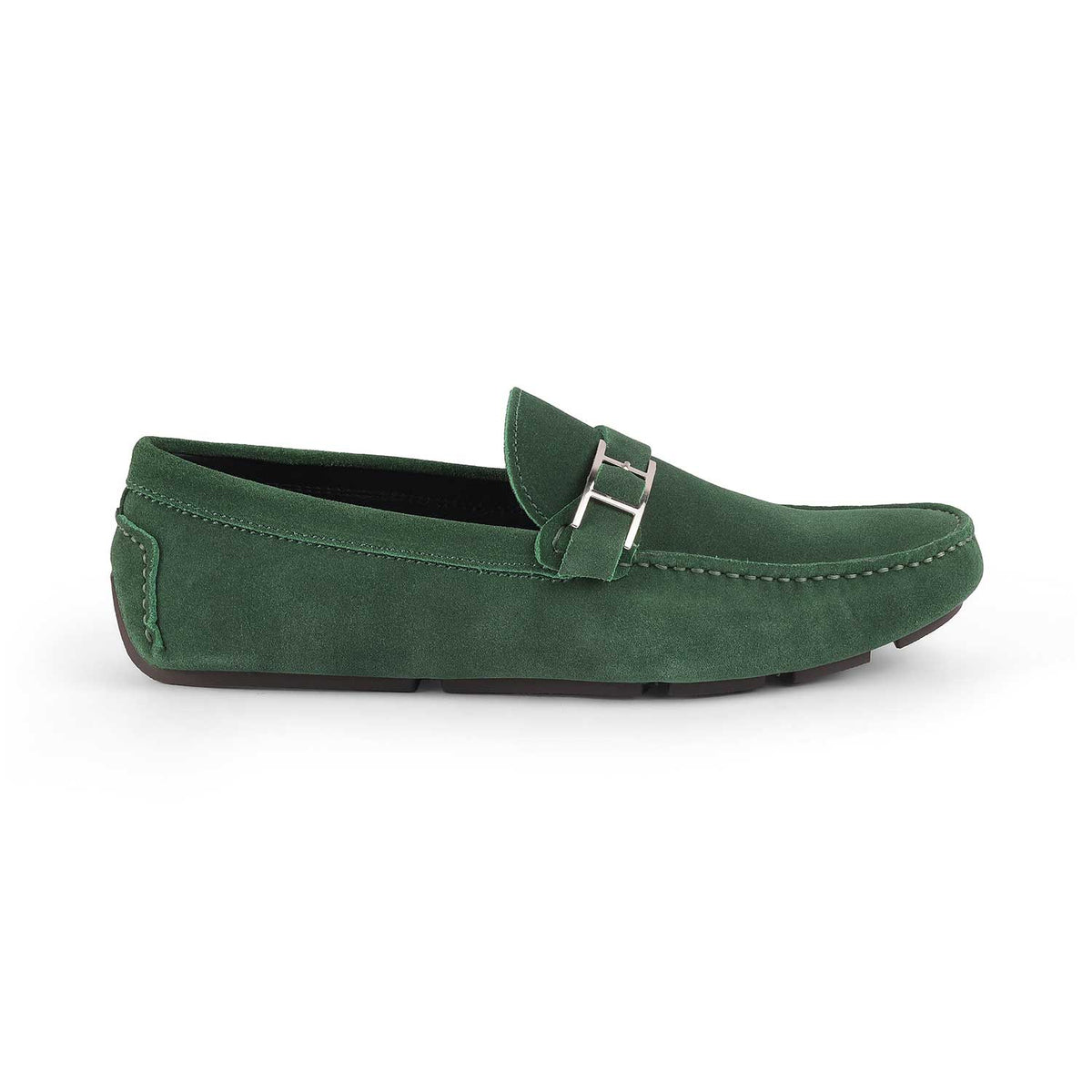 Tresmode Campin Green Men's Leather Driving Loafers