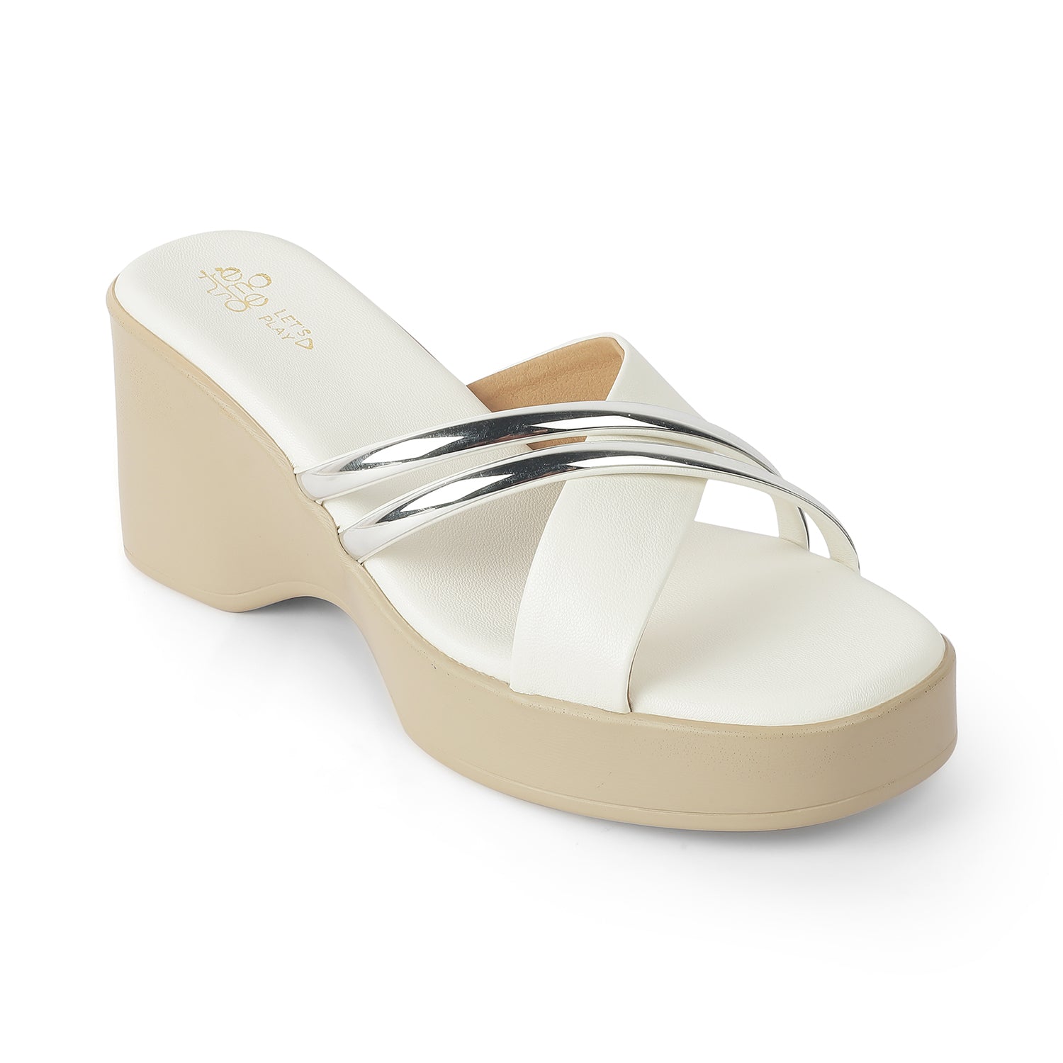 Tresmode Coglam White Women's Dress Heel Sandals