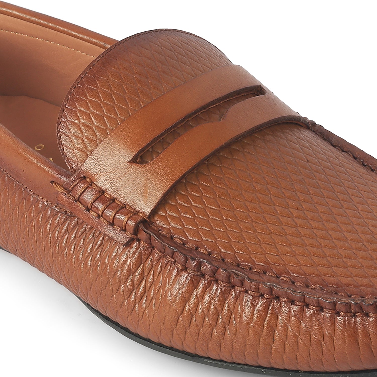 Tresmode Copen Tan Men's Leather Penny Driving Loafers