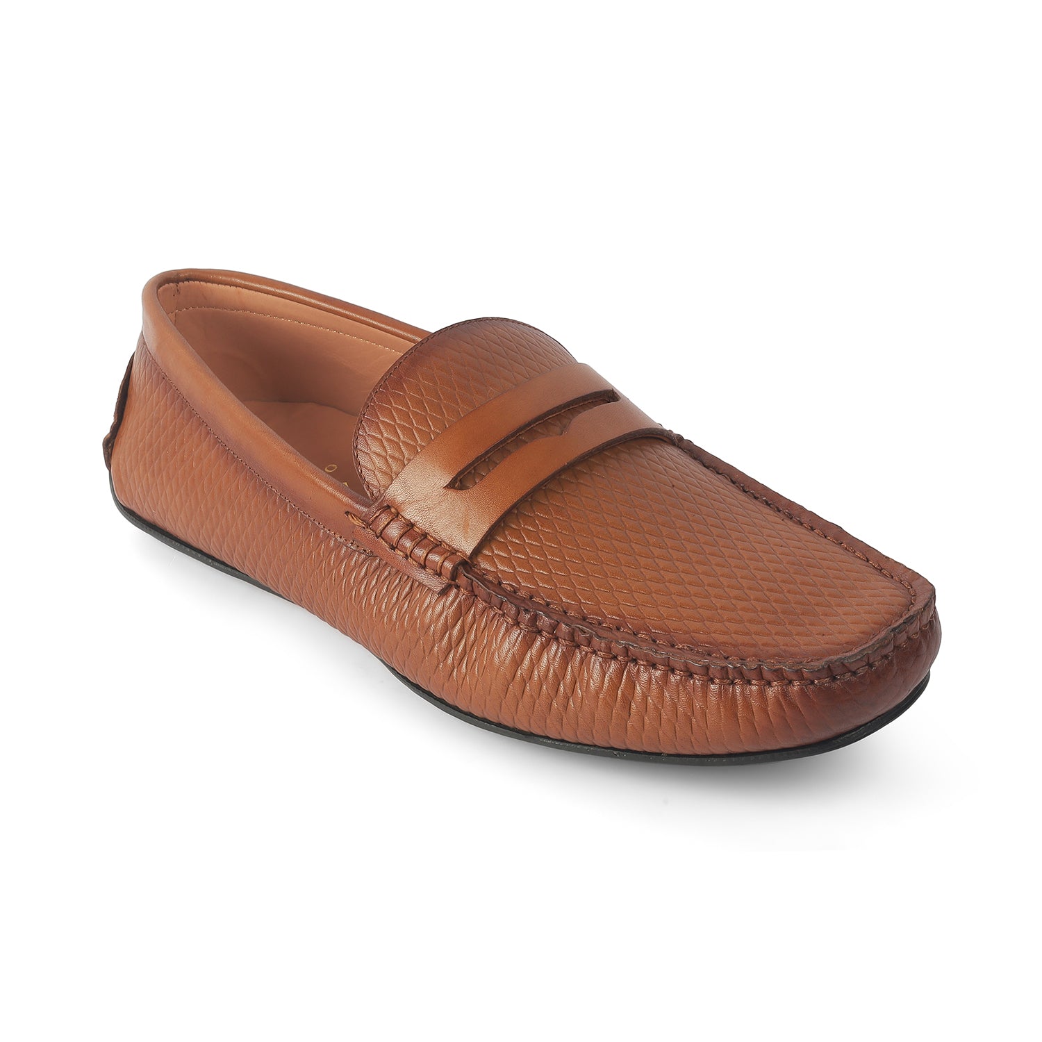 Tresmode Copen Tan Men's Leather Penny Driving Loafers