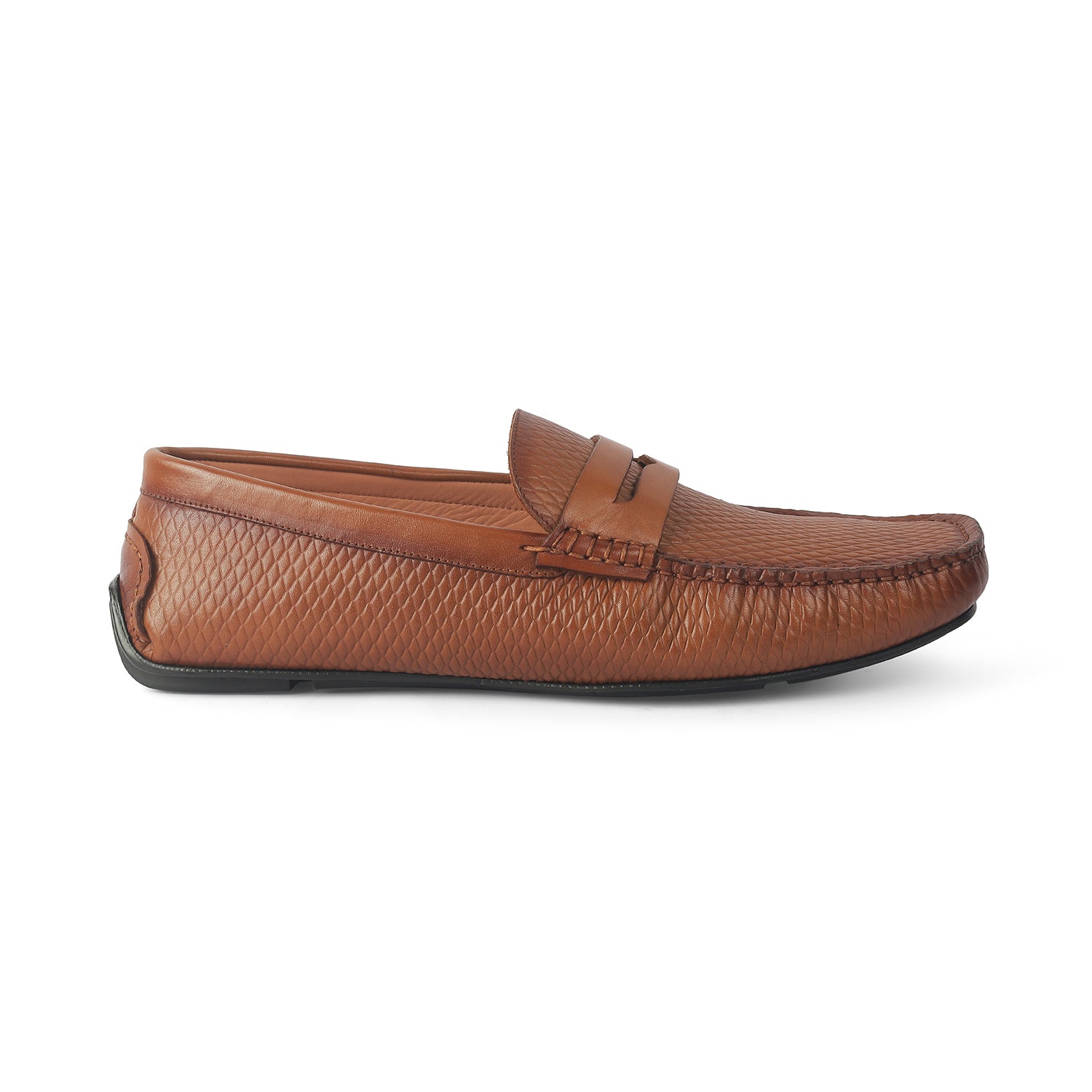 Tresmode Copen Tan Men's Leather Penny Driving Loafers