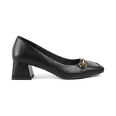 Tresmode Donatella Black Women's Dress Block Heel Pumps