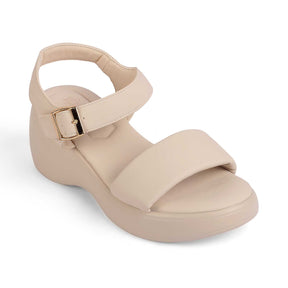 Tresmode Fashio Beige Women's Casual Wedge Sandals