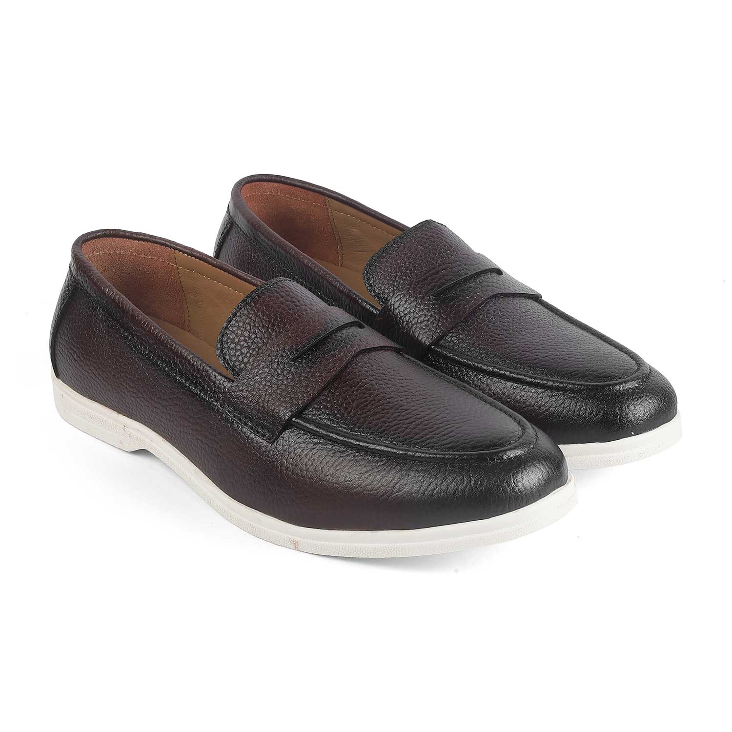 Men's TPR Sole Leather Driving Penny Loafers Tresmode