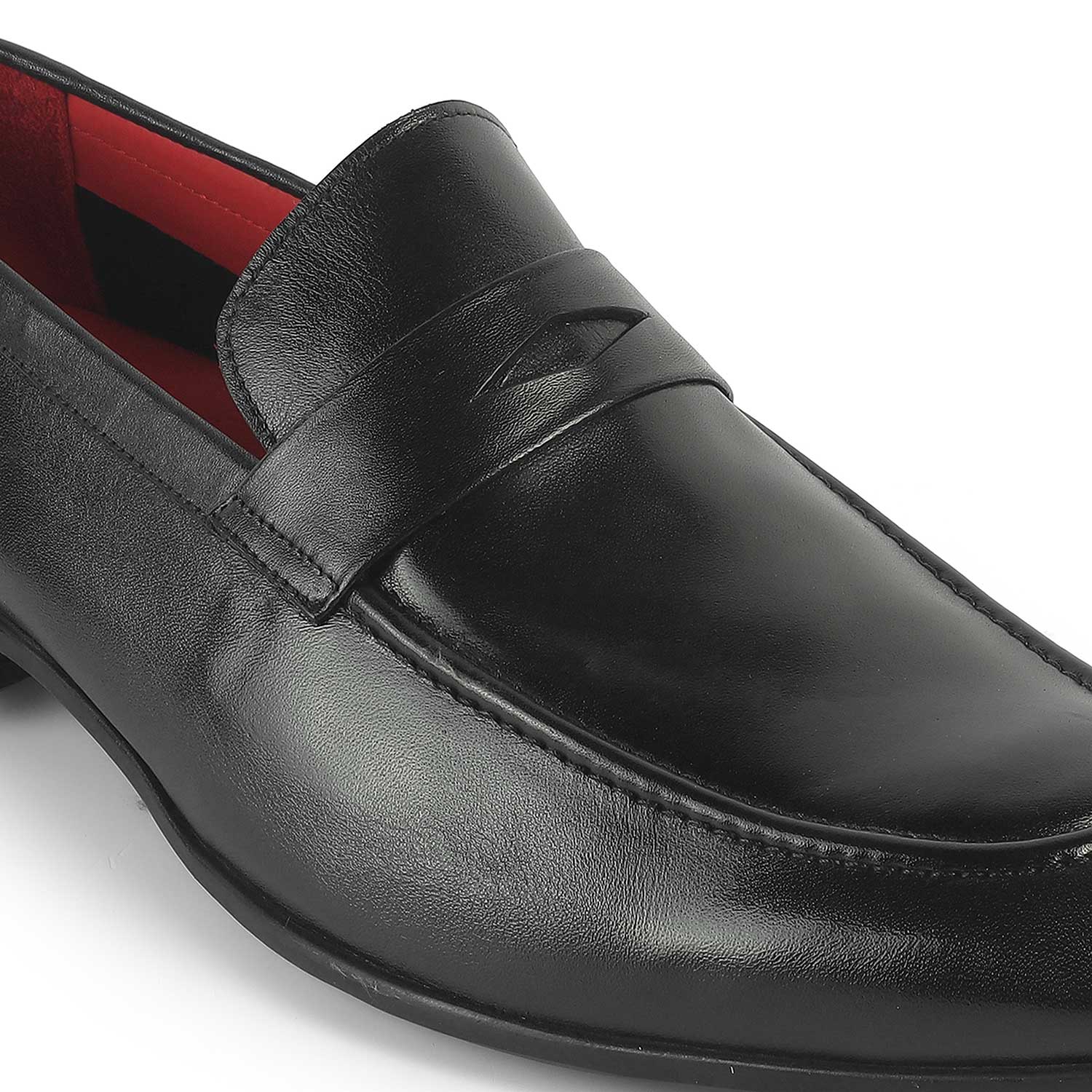 Tresmode Hawk Black Men's Leather Penny Loafers