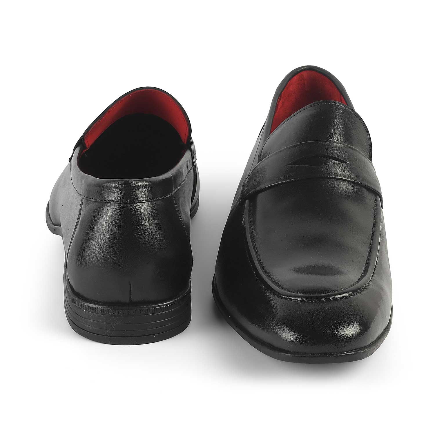 Tresmode Hawk Black Men's Leather Penny Loafers