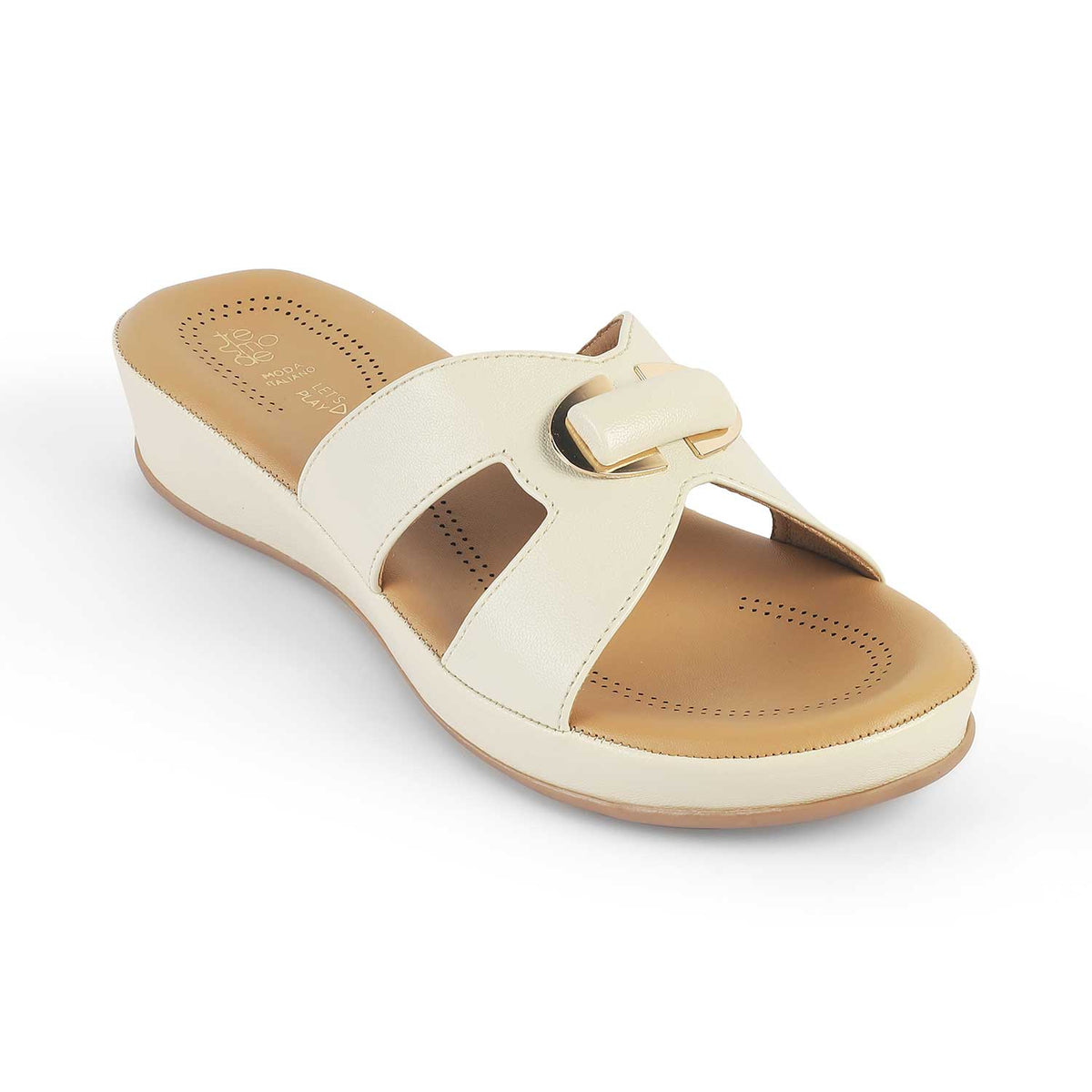 Tresmode Helsinki Cream Women's Casual Platform Flats