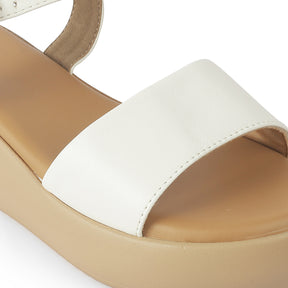 Tresmode Impl White Women's Casual Wedge Heel Sandals