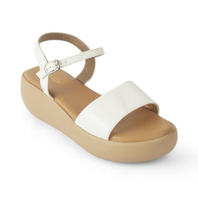 Tresmode Impl White Women's Casual Wedge Heel Sandals