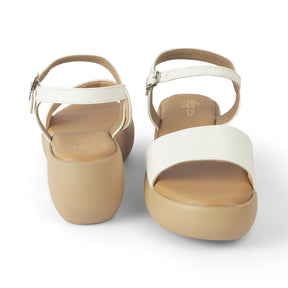 Tresmode Impl White Women's Casual Wedge Heel Sandals