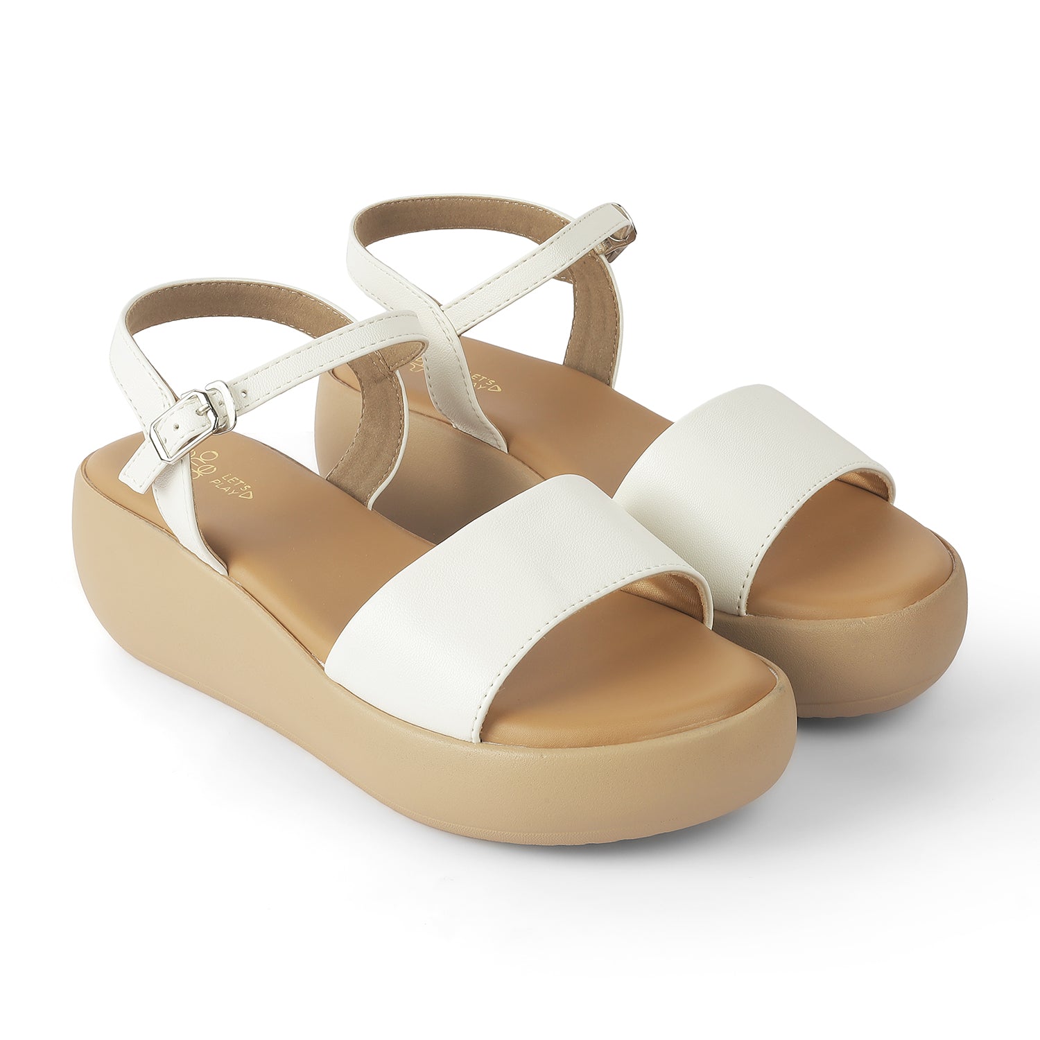 Tresmode Impl White Women's Casual Wedge Heel Sandals