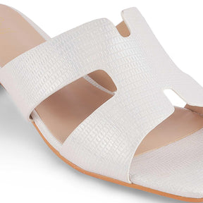 Incredible White Women's Dress Block Heel Sandals Tresmode