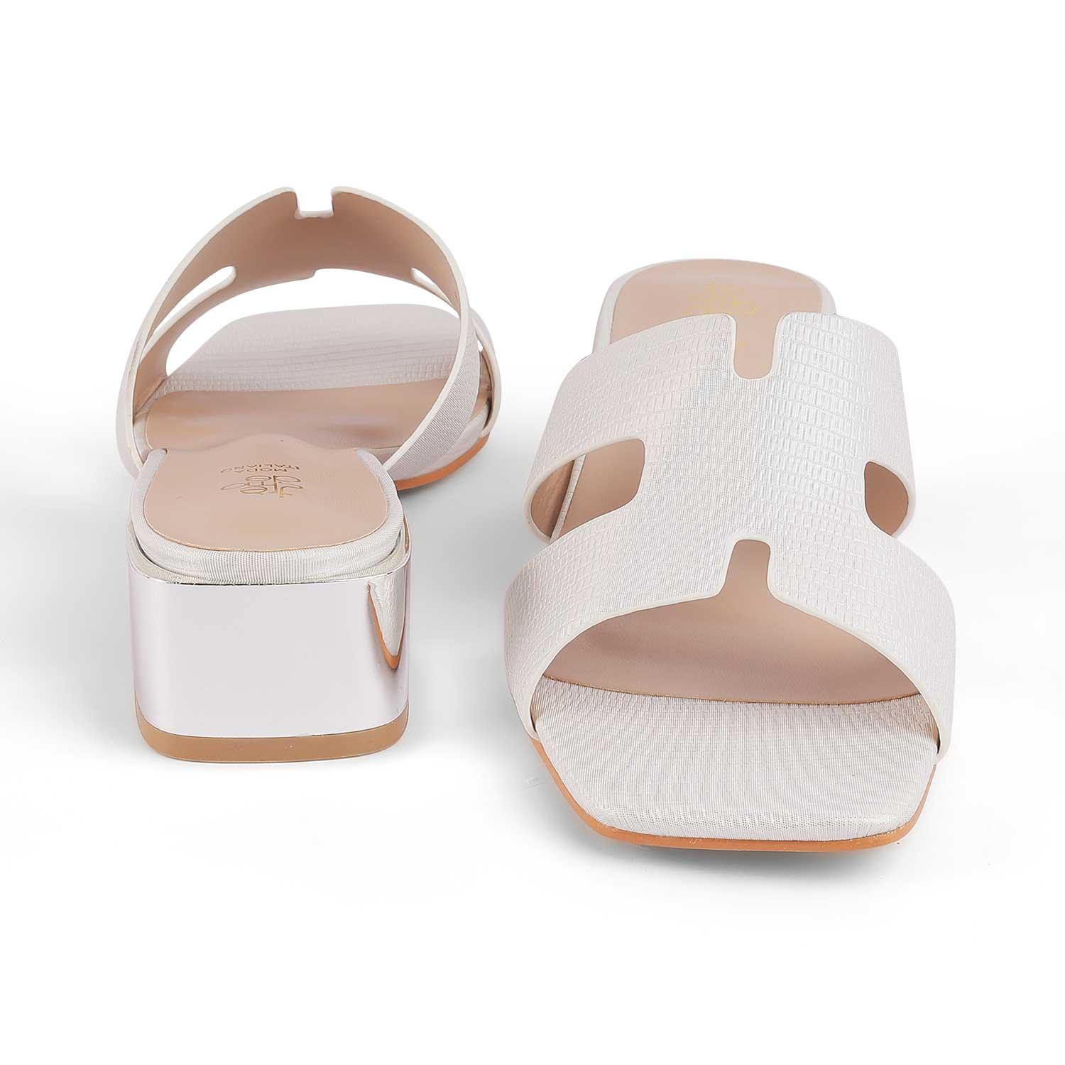 Incredible White Women's Vegan-Friendly Block Heel Sandals Tresmode