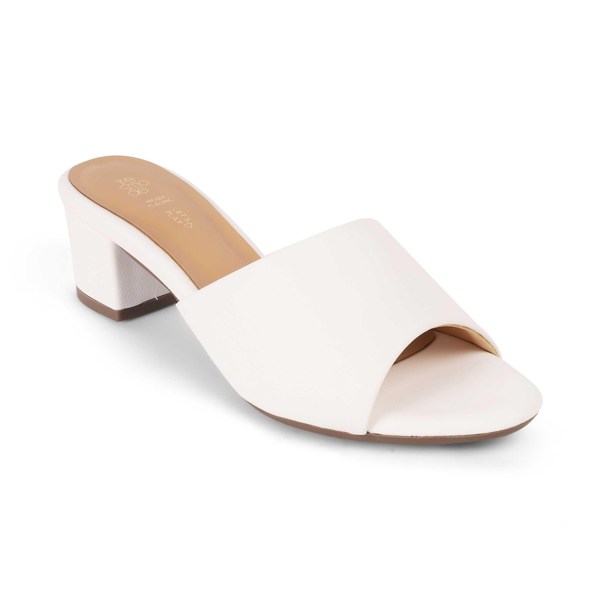 Lismule White Women's 2-inch Block Heel Sandals Tresmode