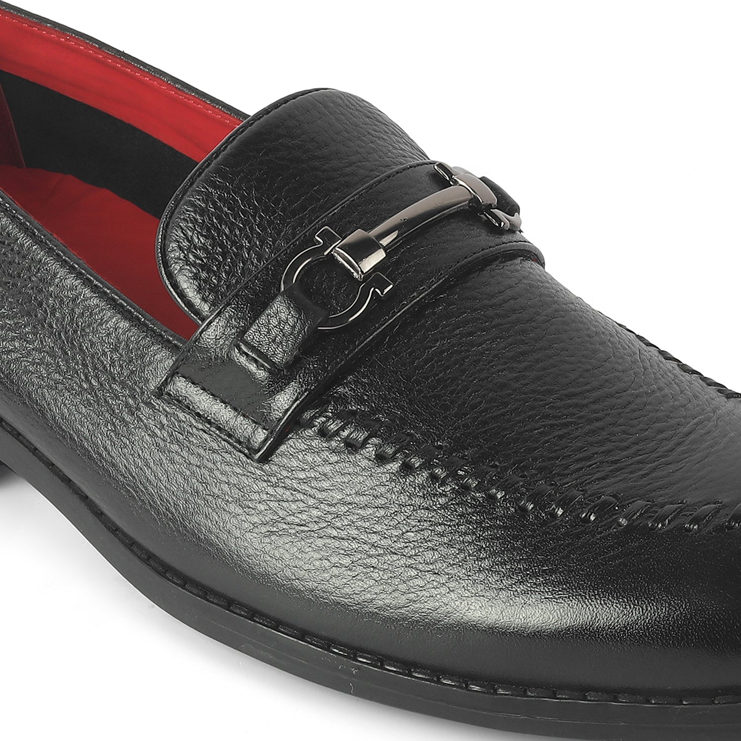 Tresmode Malwa Black Men's Leather Loafers