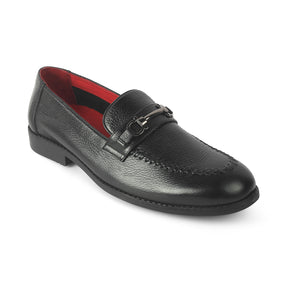 Tresmode Malwa Black Men's Leather Loafers