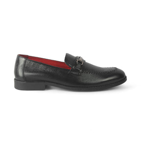 Tresmode Malwa Black Men's Leather Loafers