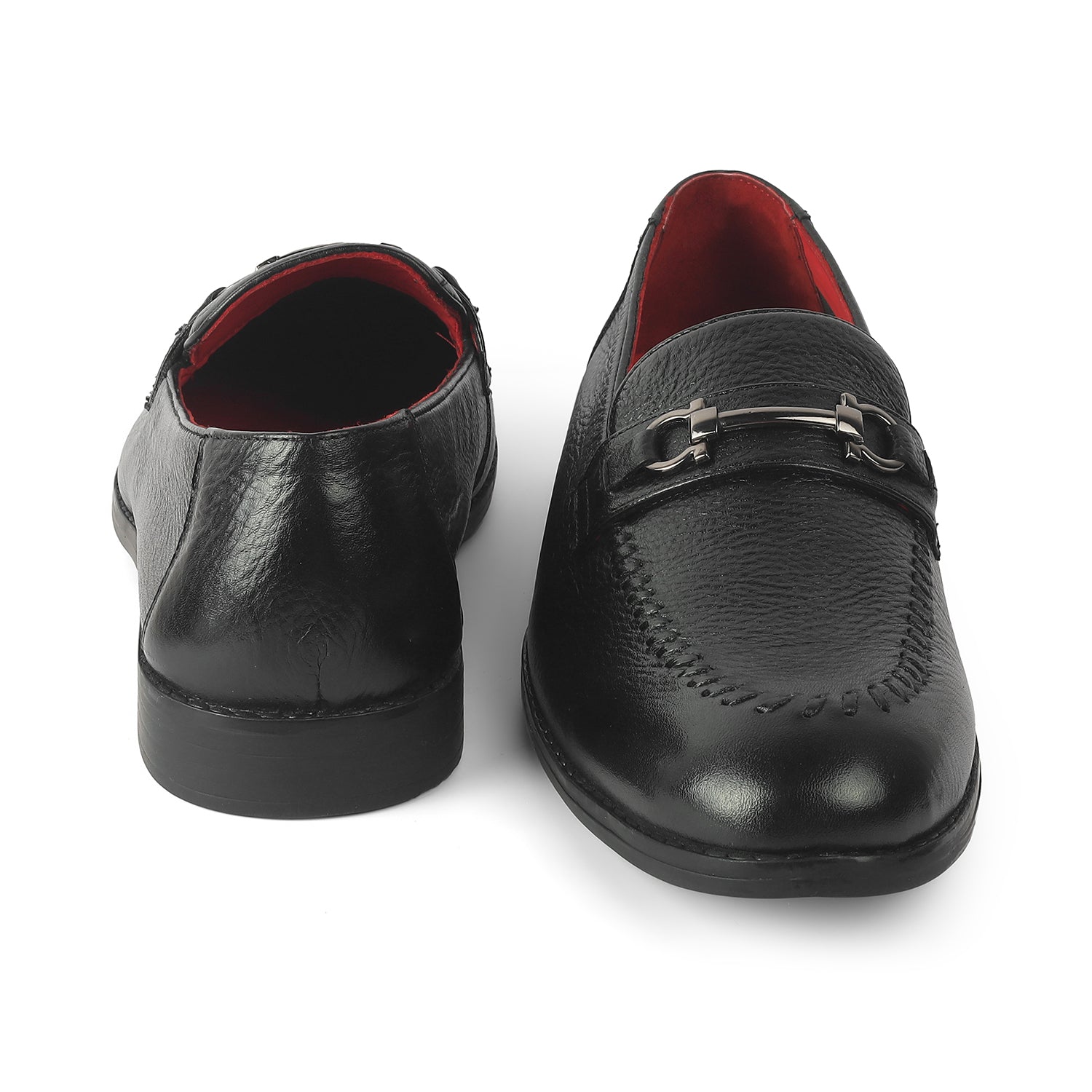 Tresmode Malwa Black Men's Leather Loafers