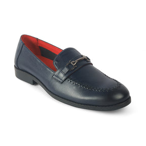 Tresmode Malwa Blue Men's Leather Loafers