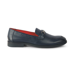 Tresmode Malwa Blue Men's Leather Loafers