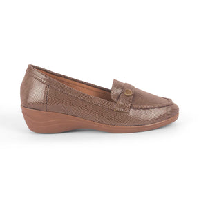 Marcoval Brown Women's Wedge Loafers Tresmode