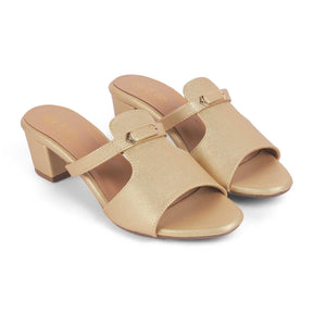 Marsh Gold Women's Almond Shape Block Heel Sandals Tresmode