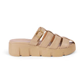 Maximus Beige Women's Chunky Sole Wedges Tresmode