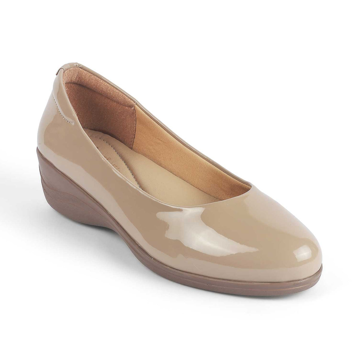 Women's Beige Wedge Ballerinas Tresmode