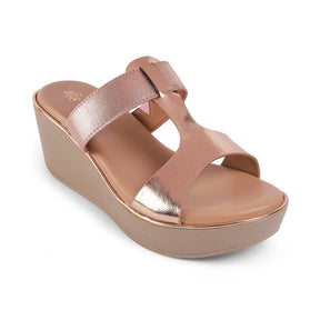 Tresmode Miglo Champagne Women's Dress Wedge Sandals