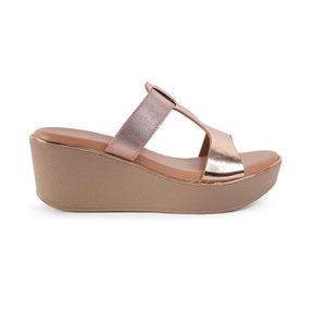 Tresmode Miglo Champagne Women's Dress Wedge Sandals