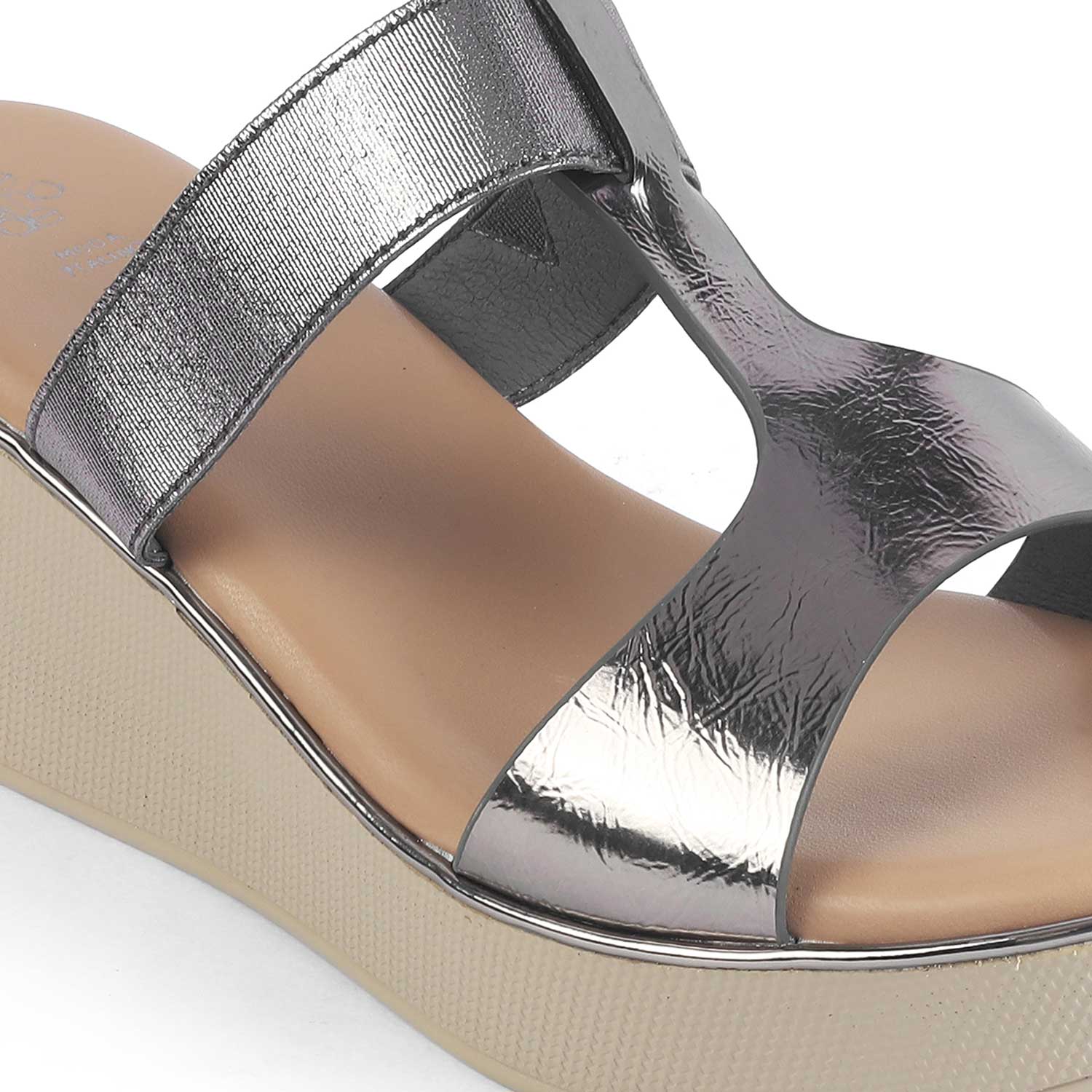 Tresmode Miglo Pewter Women's Dress Wedge Sandals