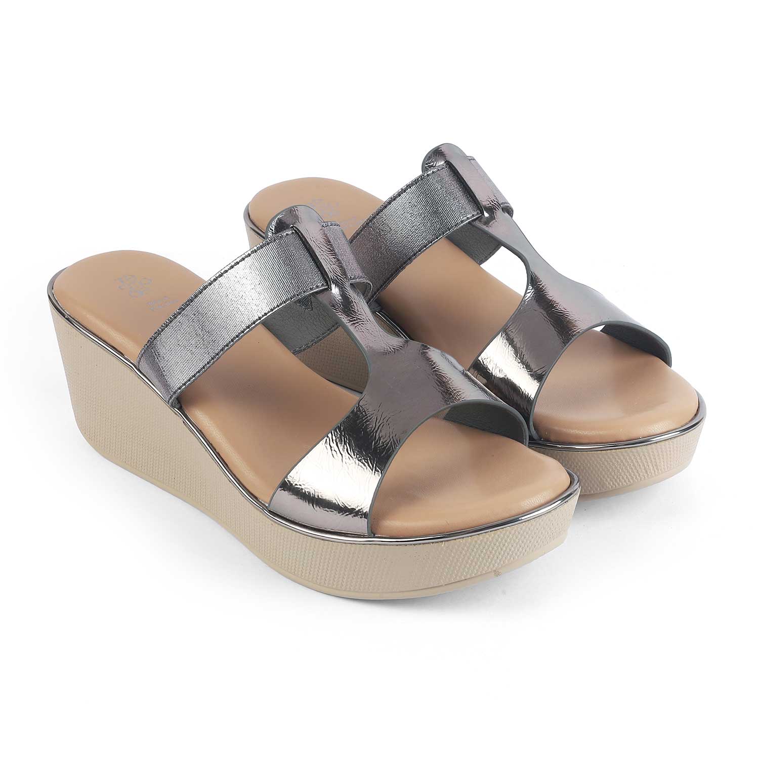 Tresmode Miglo Pewter Women's Dress Wedge Sandals