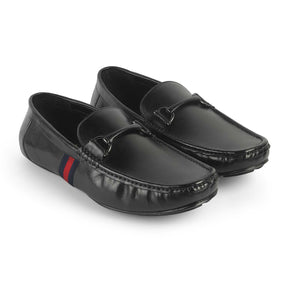 Tresmode Monoco Black Men's Leather Driving Loafers