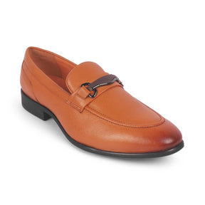 Morko Tan Men's Almond Shape Leather Loafers Tresmode