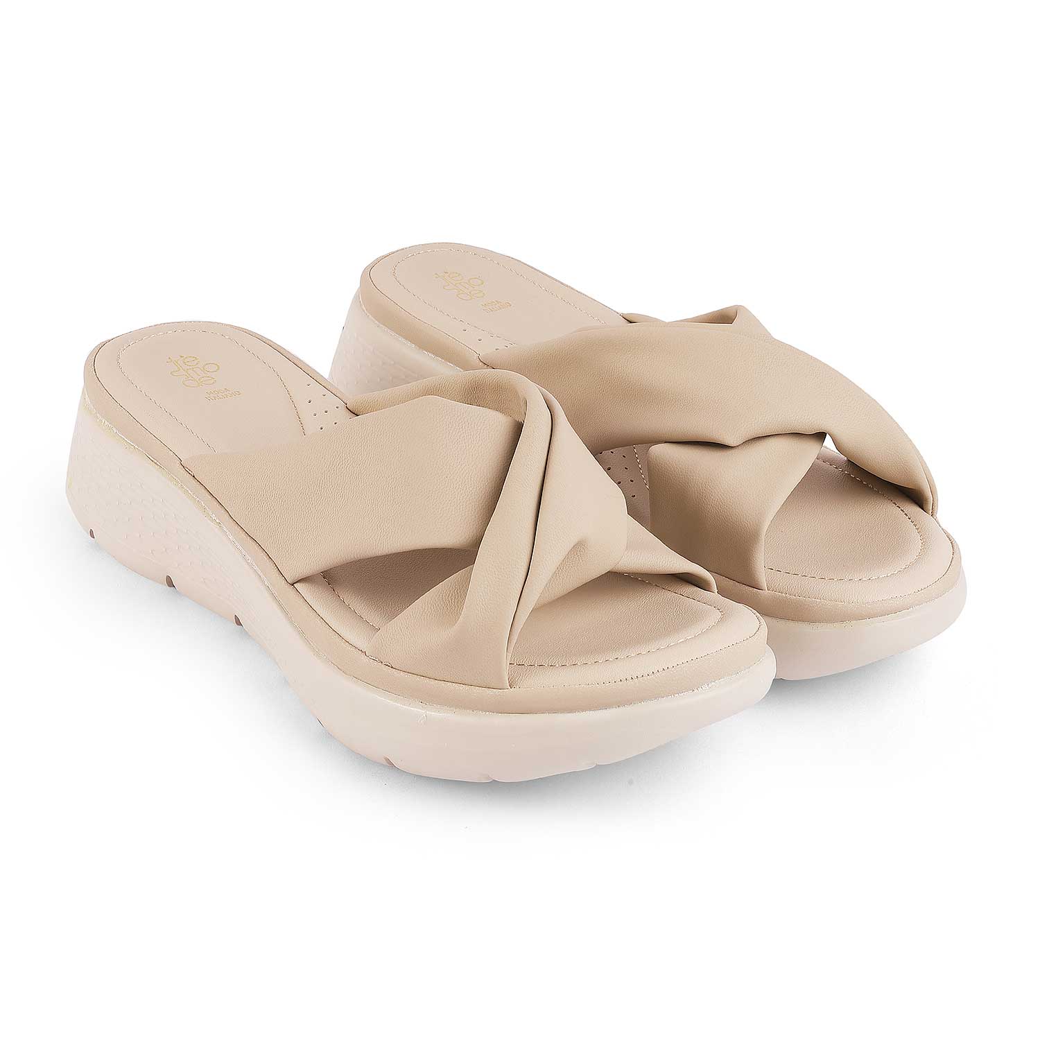 Tresmode Nozis Beige Women's Casual Wedge Sandals