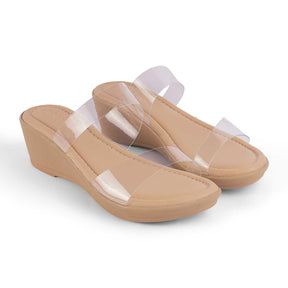 Parklane White Women's TPR Sole Wedge Sandals Tresmode