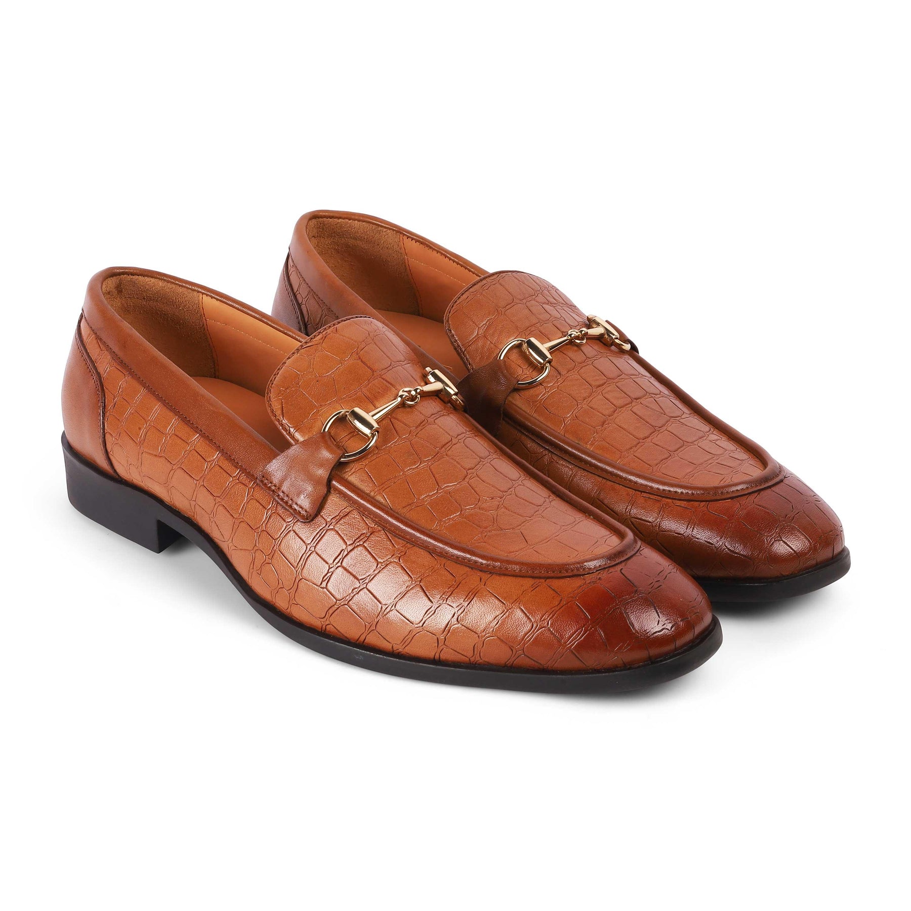 Reden Camel Men's Almond Shape Leather Loafers Tresmode