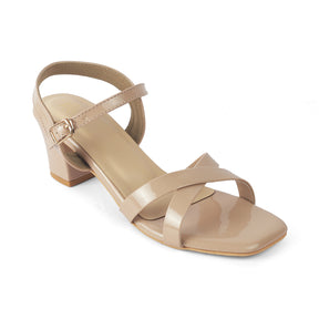 Tresmode Roc Beige Women's Dress Block Heel Sandals