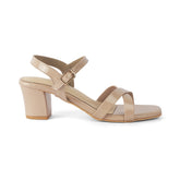 Tresmode Roc Beige Women's Dress Block Heel Sandals