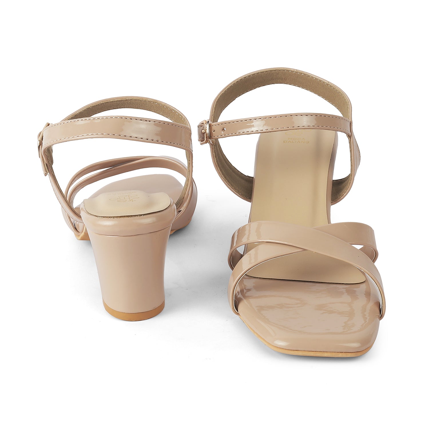 Tresmode Roc Beige Women's Dress Block Heel Sandals