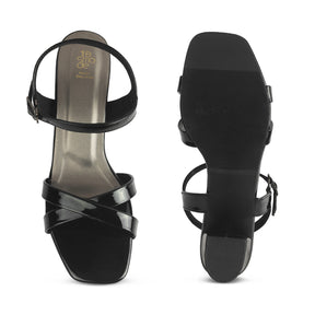 Tresmode Roc Black Women's Dress Block Heel Sandals