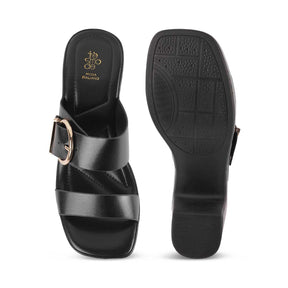 Samsi Black Women's Stylish Sandals Tresmode