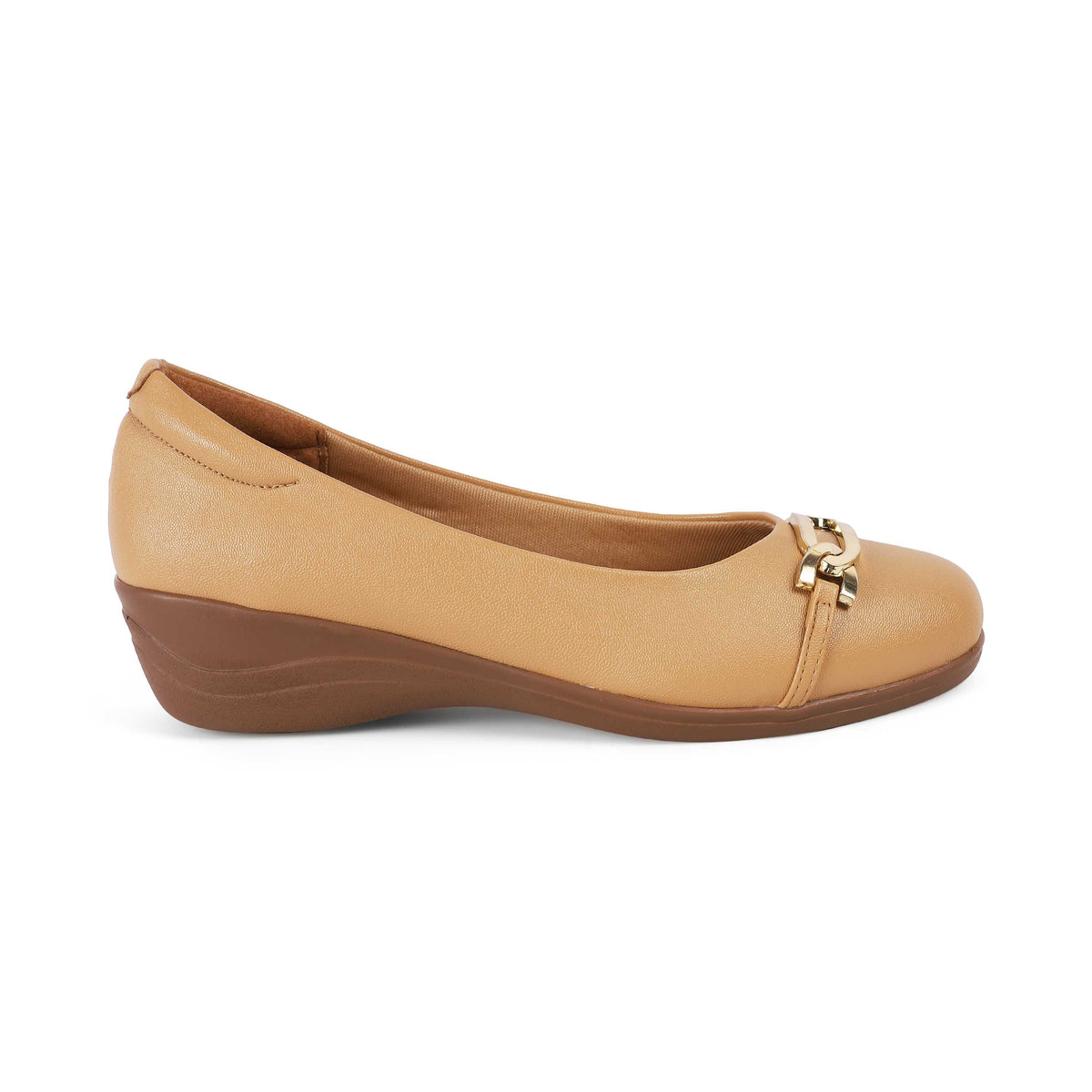 Tresmode Sanz Camel Women's Casual Wedge Ballerinas