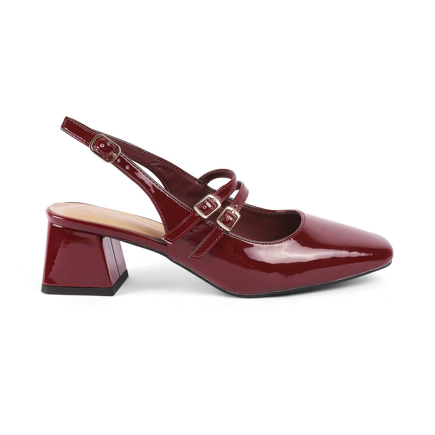 Tresmode Sofab Maroon Women's Dress Block Heel Pumps