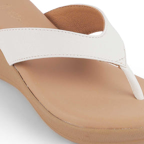 Terni White Women's Casual Wedge Sandals Tresmode