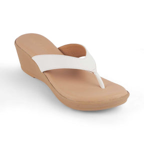 Terni White Women's 2-inch Wedge Sandals Tresmode