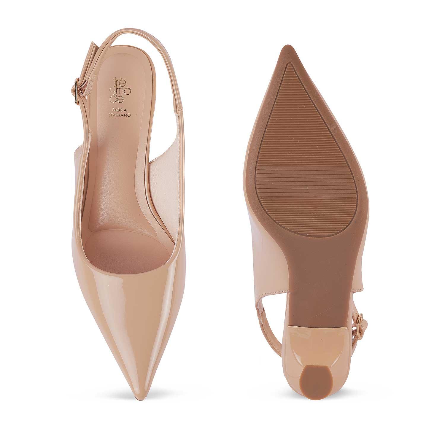 Tresmode Tokyo Beige Women's Dress Kitten Heel Pumps